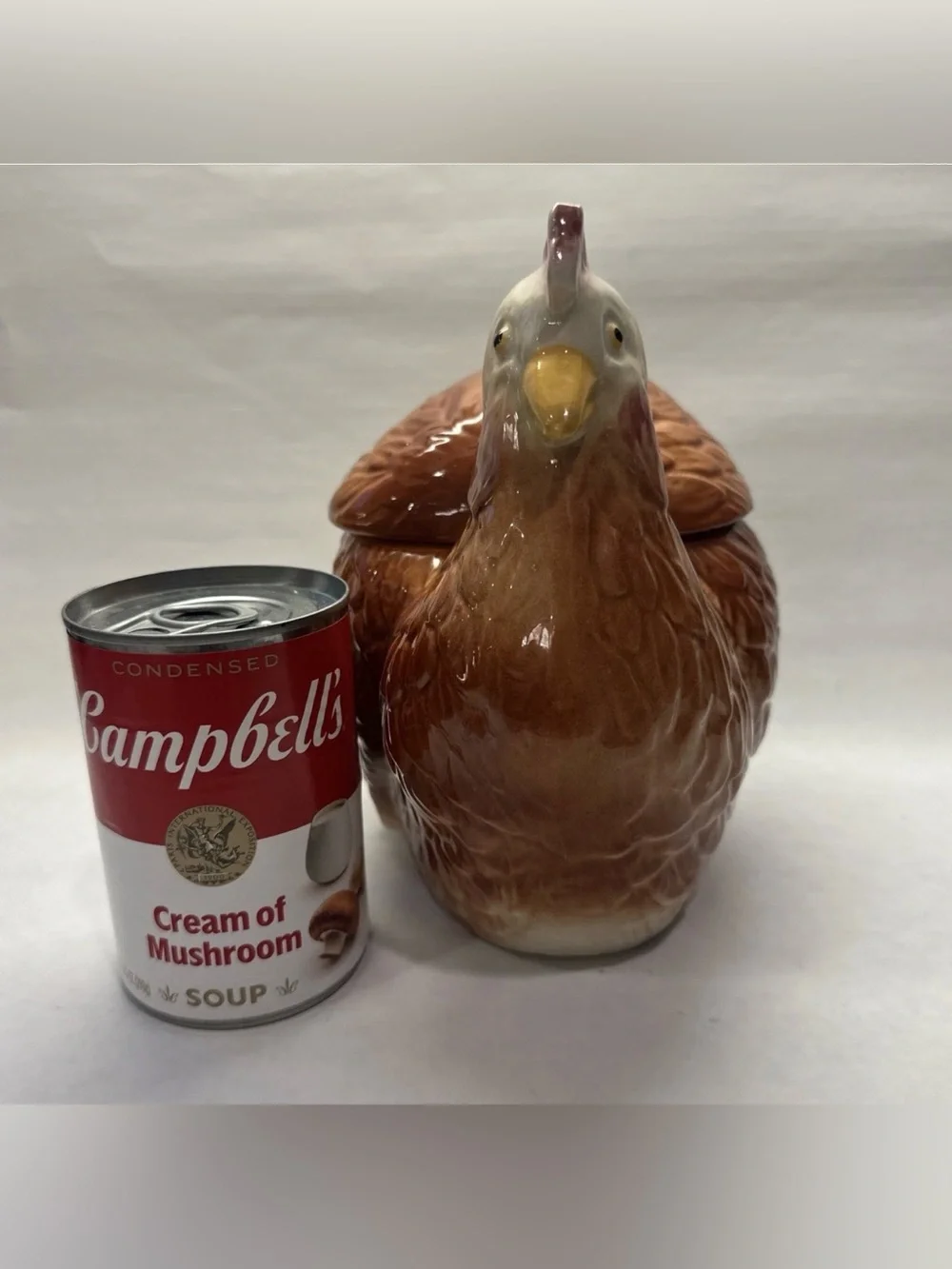 Vintage 1940s FAPCO Chicken Hen Ceramic Cookie Jar USA Farmhouse Cottage Country